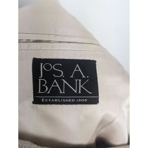 Jos A Bank Tan Grey Wool Bamboo Rayon 3 Button Sport Coat Jacket Blazer Sz 48L - Picture 5 of 8